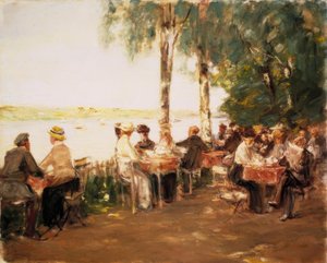 Gartenlokal am Wasser von Max Liebermann