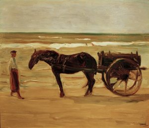 Karren des Badewärters am Strand von Max Liebermann