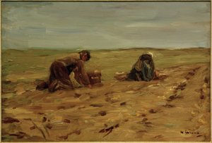 Kartoffelernte in den Dünen von Max Liebermann