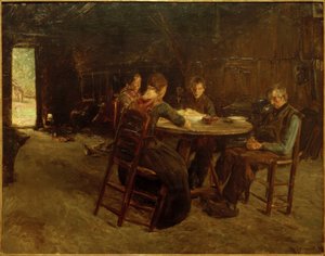 Ostfriesische Bauern beim Tischgebet von Max Liebermann