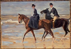 Reiter und Reiterin am Strand von Max Liebermann