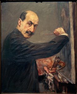 Selbstbildnis an der Staffelei (nach rechts) von Max Liebermann