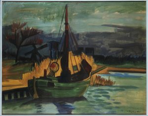 Fischerboote am Ufer von Max Pechstein