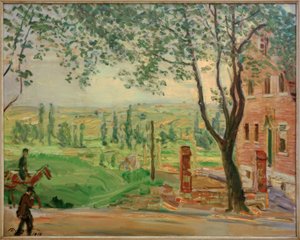 Rotes Haus an der Landauer Straße in Godramstein von Max Slevogt