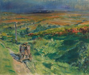 Palatinische Landschaft mit einem Weinfass von Max Slevogt