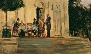 Souper auf der Terrasse der Badenburg im Nymphenburger Schlosspark von Max Slevogt
