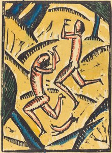 Zwei nackte Tänzerinnen in einer Landschaft von Max Zachmann