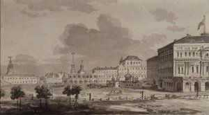 Moskauer Kreml vor dem Bau des Großen Kremlpalastes, 1817