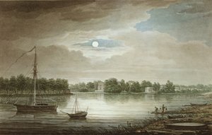 Nevka-Fluss in der Nähe der Yelagin-Brücke, 1829