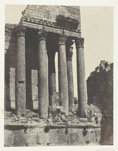 Baalbeck (Heliopolis), Tempel des Jupiter, Ansicht vom Südostwinkel; Syrien von Maxime Du Camp