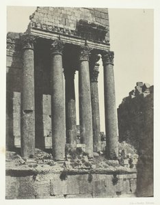 Baalbeck Heliopolis, Tempel des Jupiter, Ansicht vom Südostwinkel, Syrien, 1849-51, gedruckt 1852