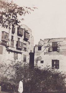 Kairo, Haus und Garten im französischen Viertel, mit Gustave Flaubert, 1850 von Maxime Du Camp