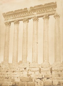 Kolonnade des Sonnentempels, in Baalbek Heliopolis, September 1850