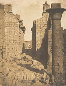 Hof der Bubastiten und Eingang zur Hypostylhalle des Palastes von Karnak, Theben, 1849-50