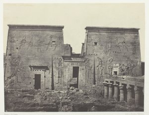 Drômos und Philônes, Großer Tempel von Isis bei Pilônes; Nubien, Tafel 72 aus dem Album "Ägypten, Nubien, Palästina und Syrien" (1852)