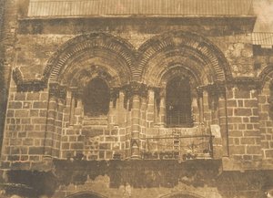 Fassade der Kirche des Heiligen Grabes, in Jerusalem Nr. 2 obere Partie, August 1850 von Maxime Du Camp