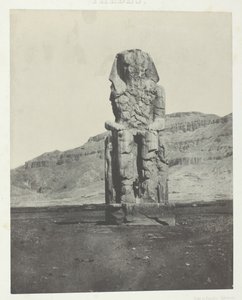 Gournah, Monolithkoloss von Amenophis III., Theben, 1849-51, gedruckt 1852 von Maxime Du Camp