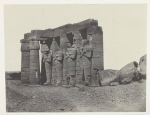 Gournah, Peristyl des Grabes von Osymandias (Ramesseum Occidental); Theben, Platte 59 aus dem Album "Ägypten, Nubien, Palästina und Syrien" (1852) von Maxime Du Camp