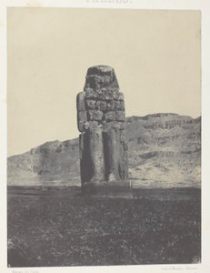 Gournah, Statue des Memnon; Theben von Maxime Du Camp