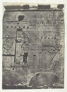 Großer Tempel der Isis in Philae, Zweiter Pylon; Nubien, Platte 74 aus dem Album "Ägypten, Nubien, Palästina und Syrien" (1852)