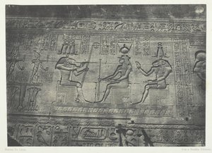 Grand Temple de Dendérah Teutyres, Skulpturen der hinteren Fassade, Oberägypten, 1849-51 von Maxime Du Camp