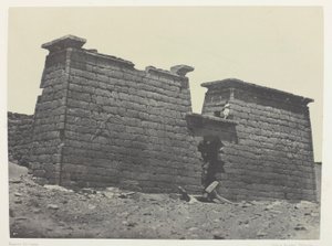 Hémi-Spéos De Séboua, Pylônes; Nubien, Tafel 98 aus dem Album "Egypte, Nubie, Palestine et Syrie" (1852) von Maxime Du Camp