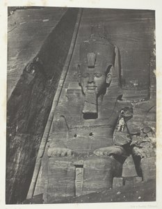 Ibsamboul, Östlicher Koloss des Großen Speos von Phre; Nubien, Tafel 103 aus dem Album "Ägypten, Nubien, Palästina und Syrien" (1852) von Maxime Du Camp
