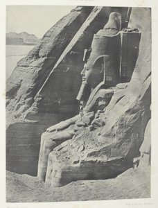 Ibsamboul, Koloss des östlichen Späos von Phrè, im Profil gesehen; Nubien, Tafel 104 aus dem Album "Ägypten, Nubien, Palästina und Syrien" (1852) von Maxime Du Camp