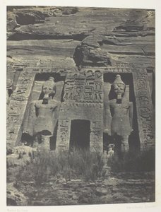Ibsamboul, Eingang des Spéos von Hathor; Nubien, Tafel 109 aus dem Album "Ägypten, Nubien, Palästina und Syrien" (1852)