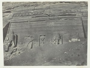 Ibsamboul, Gesamtansicht des großen Speos von Phrè, Nubien, 1849-51, gedruckt 1852