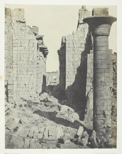 Palast von Karnak, Hof der Bubastiten und Haupteingang der Hypostylhalle, Theben, 1849-51 von Maxime Du Camp