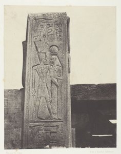 Palast von Karnak, Säule vor dem Granitheiligtum; Theben von Maxime Du Camp