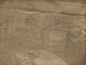 Palais de Karnak, äußere Skulpturen des Granitheiligtums, 1849-51 von Maxime Du Camp