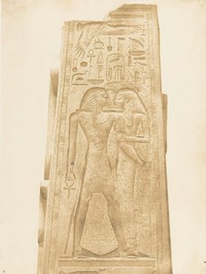 Pilier du Sanctuaire de granit du Palais de Karnac Bas-relief repräsentant le Pharaon von Maxime Du Camp