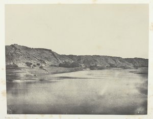 Ostufer des Nils, Dorf Bab, Blick nach Süden Philä, Nubien, 1849-51, gedruckt 1852 von Maxime Du Camp