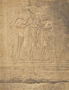 Äußere Skulpturen des Granitheiligtums des Palastes von Karnak Sacre de Philippe-Ar..., 1849-50 von Maxime Du Camp