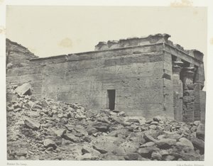 Tempel von Dandour (ehemals Tantour), gewidmet der Triade Osiris-Isis-Horus; Nubien, Platte 93 aus dem Album "Ägypten, Nubien, Palästina und Syrien" (1852) von Maxime Du Camp