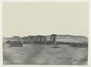 Tempel und Dorf von Debod, Parembole des Itinerars von Antonin; Nubien, Tafel 85 aus dem Album "Ägypten, Nubien, Palästina und Syrien" (1852) von Maxime Du Camp