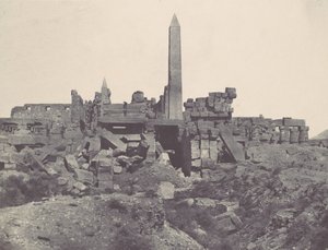 Theben. Palast von Karnak. Granitheiligtum und Hypostylsaal, 1850 von Maxime Du Camp
