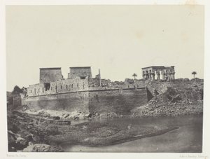 Ansicht vom Südwestwinkel, Philoe; Nubien, Platte 69 aus dem Album "Ägypten, Nubien, Palästina und Syrien" (1852)