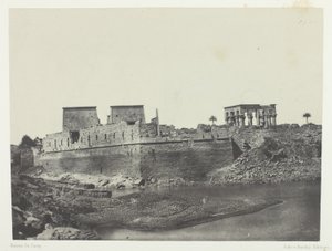 Ansicht vom Südwestwinkel, Philoe; Nubien, Platte 69 aus dem Album "Ägypten, Nubien, Palästina und Syrien" (1852)