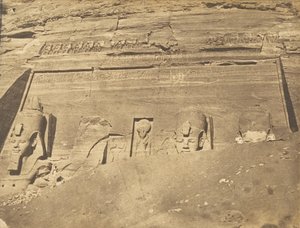 Vue de la façade du Spéos de Phré, à Abousembil, März 1850
