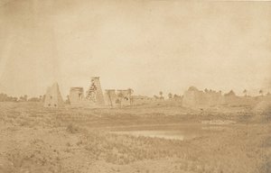 Vue des propylées du palais de Karnak, prise du Sud-Est, 1849-50