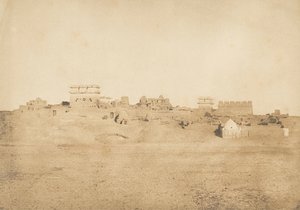 Ansicht eines Teils des Dorfes Luxor, Theben, 1849-50 von Maxime Du Camp