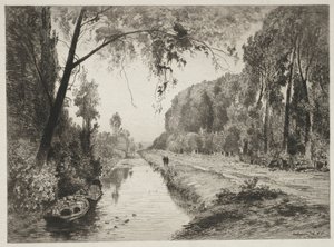Kanal bei Pont Sainte-Maxence, ca. 1878 von Maxime Lalanne