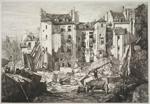 Abriss für die Eröffnung der Rue des Écoles, 1862