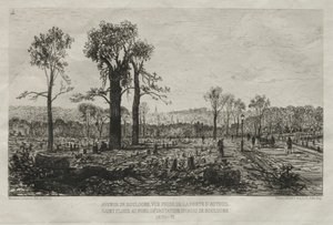 Künstlerische Erinnerungen an die Belagerung von Paris: Avenue de Boulogne, Blick von der Porte d