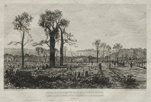 Künstlerische Souvenirs der Belagerung von Paris: Avenue de Boulogne, Blick von der Porte d
