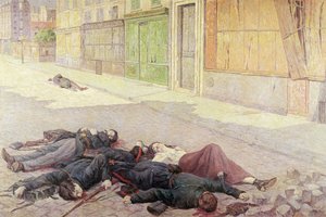 Eine Straße in Paris im Mai 1871 oder, Die Kommune, 1903-05 von Maximilien Luce