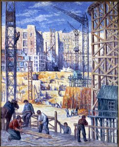 Baustelle in Paris, quai de Passy, 1907 von Maximilien Luce